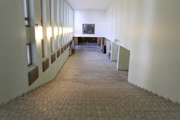 Picture of the stairs of the Metsätalo lobby